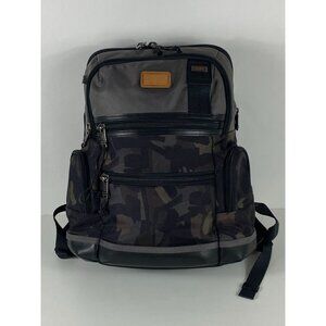 TUMI Parrish Leather Trim Camo Laptop Storage Unisex Backpack Black/Gray F179